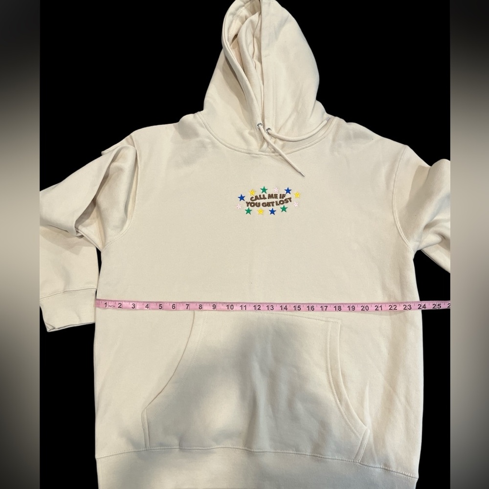 Cream Hoodie with Embroidered “Call Me If You Get Lost” Design - Picture 4 of 6